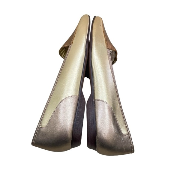 Westies tri color metallic bronze/gold/copper leather slip-on loafers size 9 - Picture 6 of 10